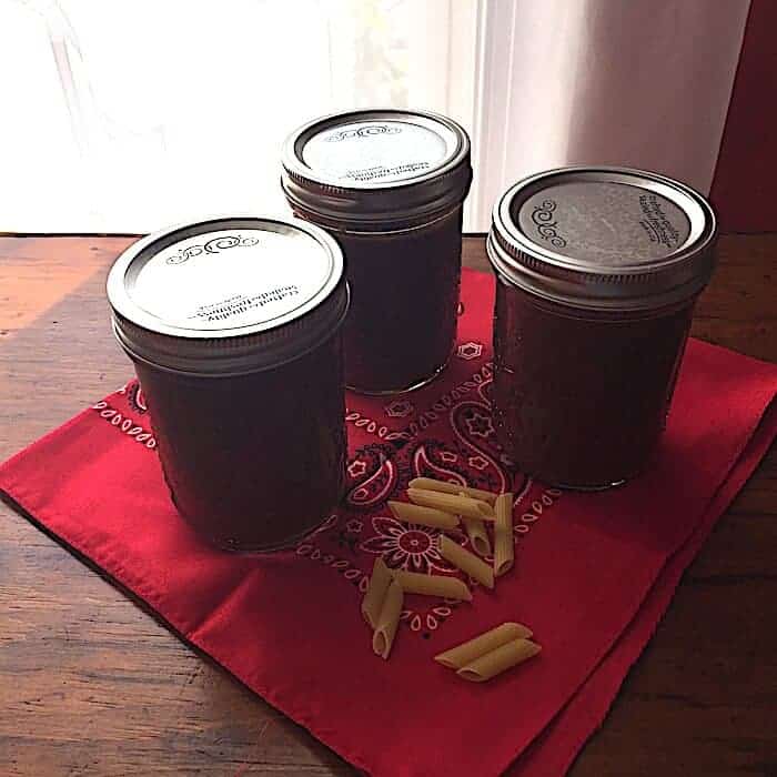 Homemade Tomato Red Sauce in pint jars