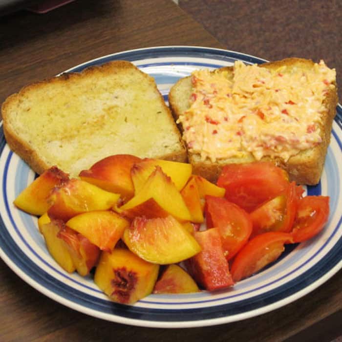 Pimento Cheese Spread makes a tasty sandwich. Or serve it on crackers as an appetizer.