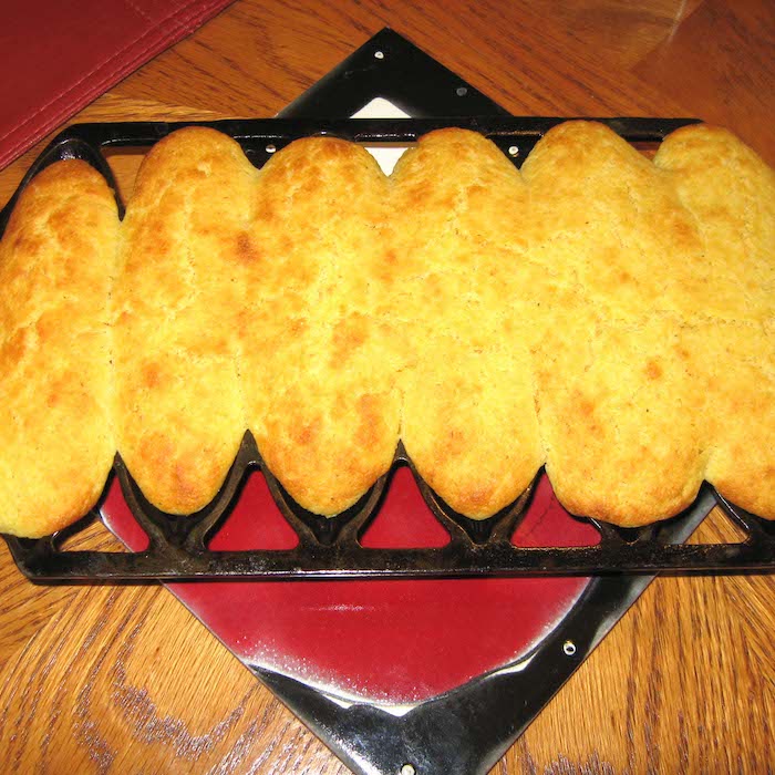 Muffins made in a cornpone pan are the best cornmeal muffins!
