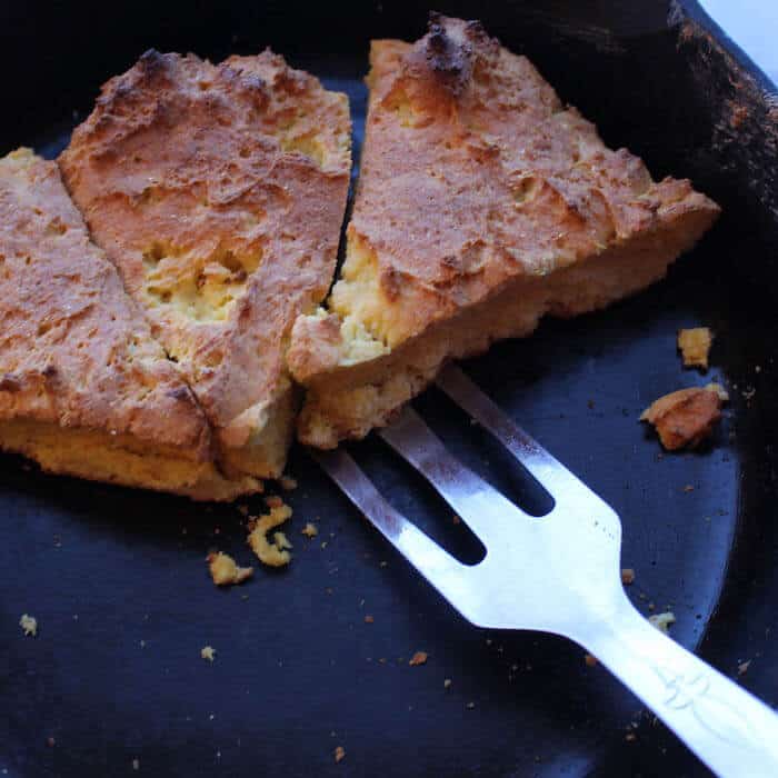 Gluten Free Cornbread with a crispy top.