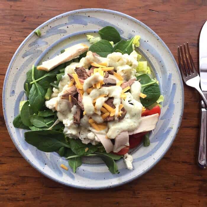 Chef Salad with Avocado Salad Dressing recipe