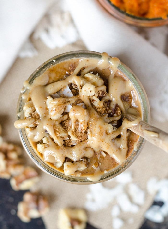 Vegan Pumpkin Spice Latte Smoothie | healthy, GF from Running on Real Food