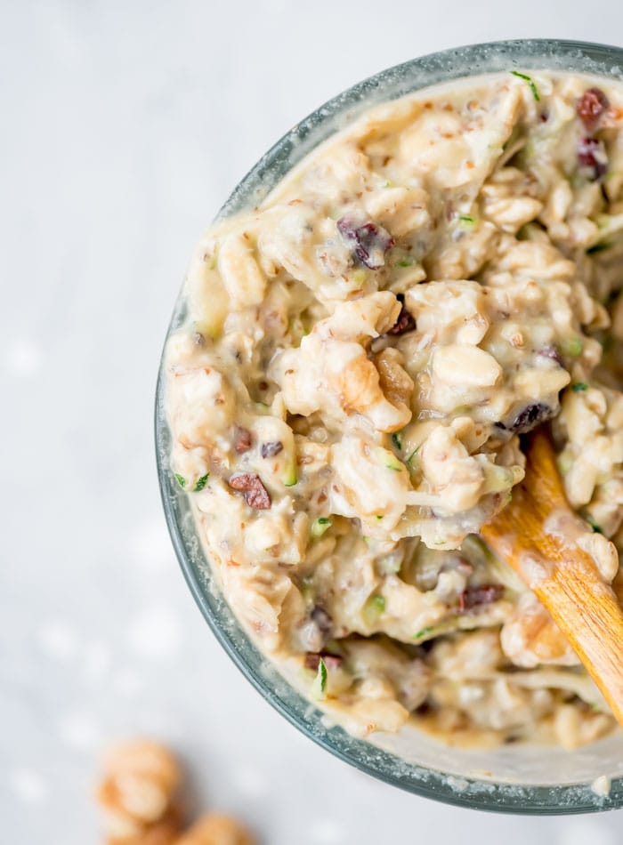 Healthy Vegan Chocolate Chip Zucchini Overnight Oats