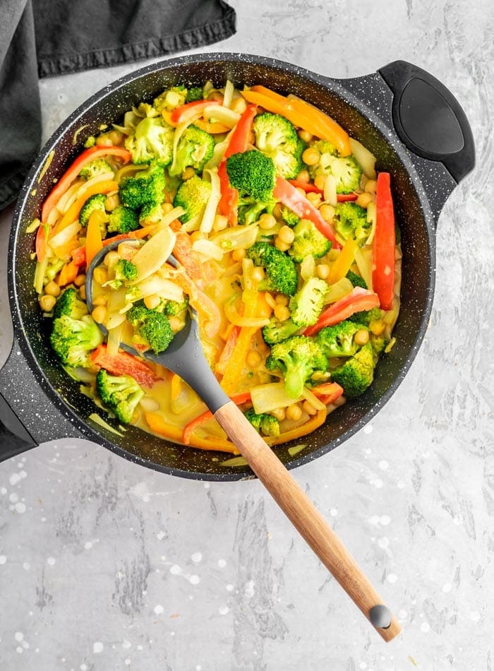 Healthy Easy Vegan Vegetable Chickpea Curry Recipe - Running on Real Food
