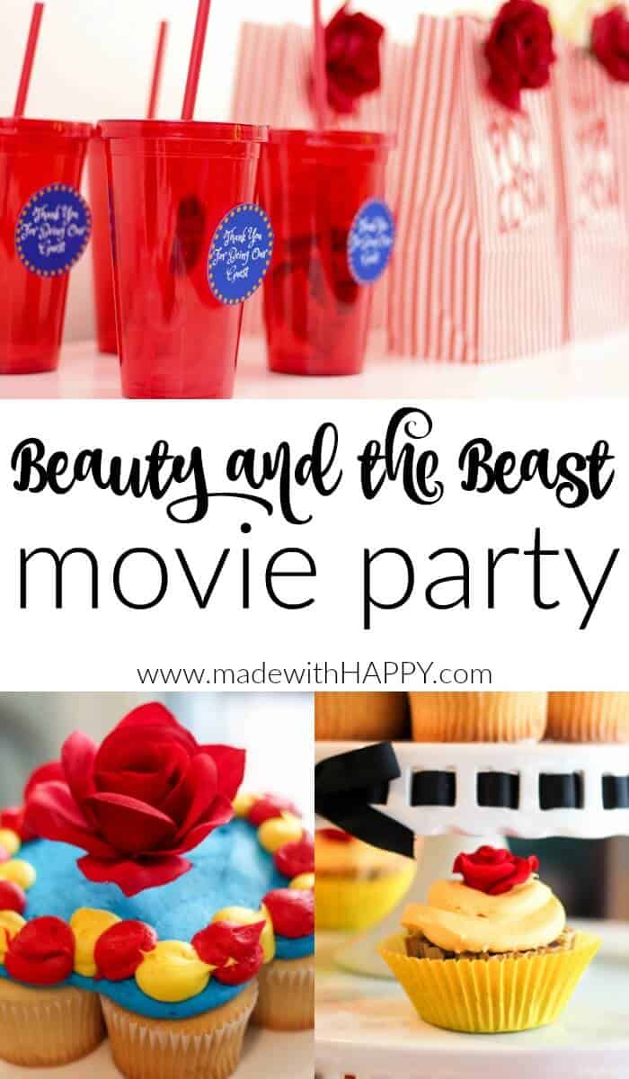 Disney's Beauty and the Beast Movie Night | Beauty and the Beast Party | Beauty and the Beast themed party ideas | Beauty and the Beast Tea Party | Beauty and the Beast Invites | www.madewithhappy.com