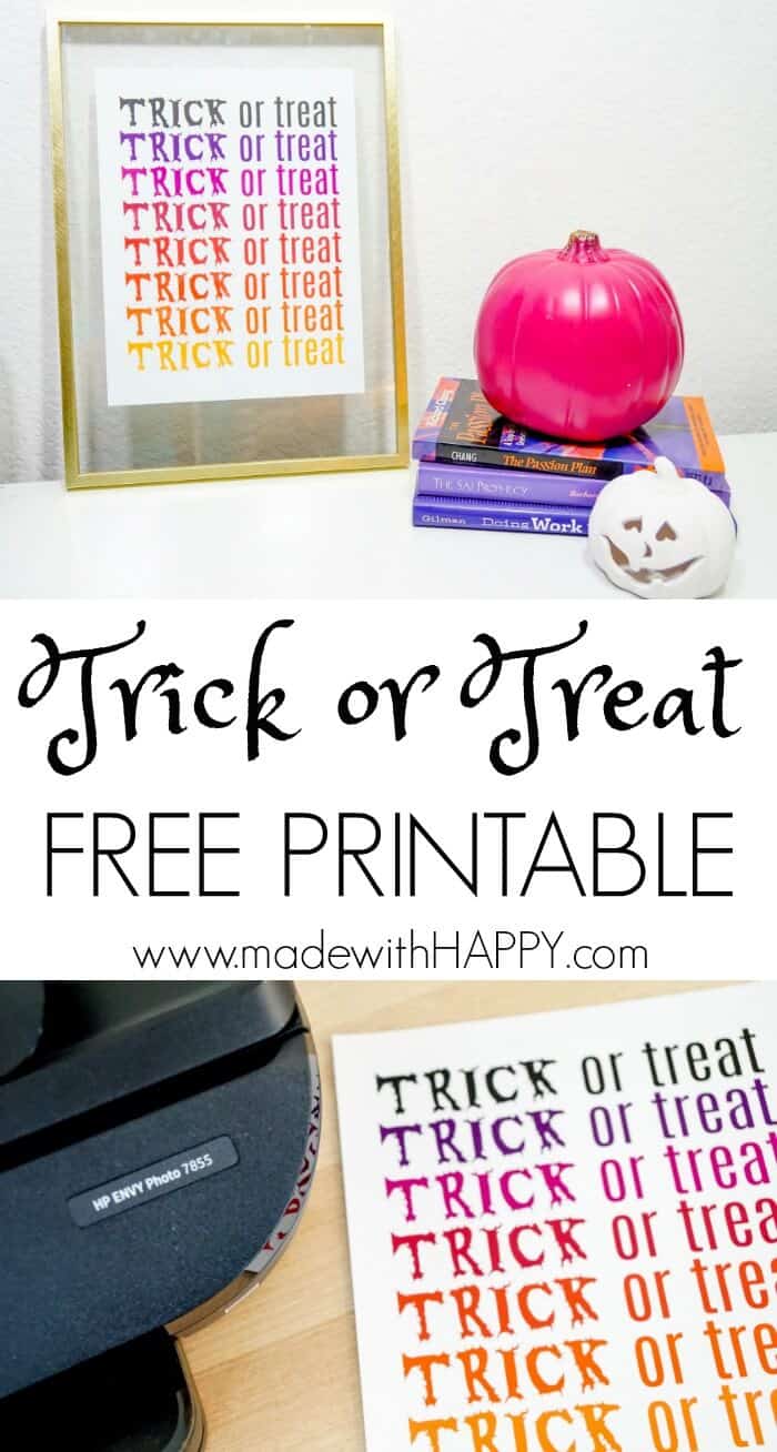 If you're decorating for Halloween and need something to spruce up your space, then how about this Trick or Treat Halloween Printable. Trick or Treat Halloween Printable