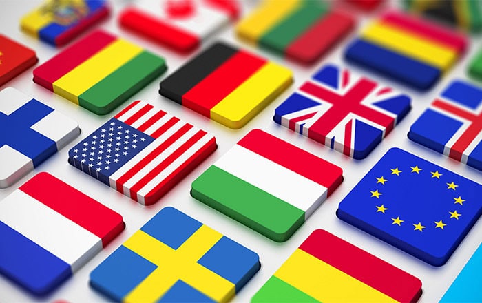 Many images of flags