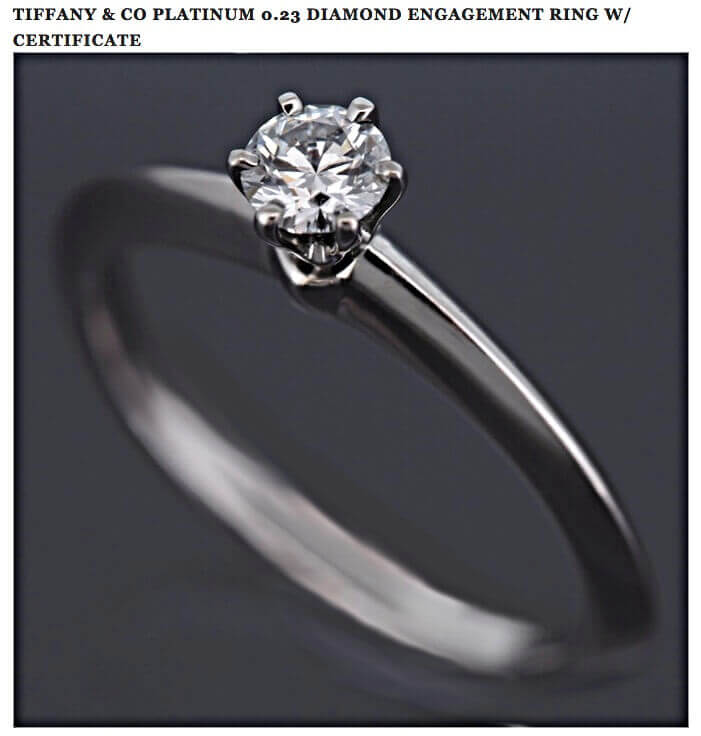 Tiffany Setting mit Diamanten 0,23 ct als Platinum-Ring Tiffany Setting als Platinum-Ring mit Diamanten 0,23 ct