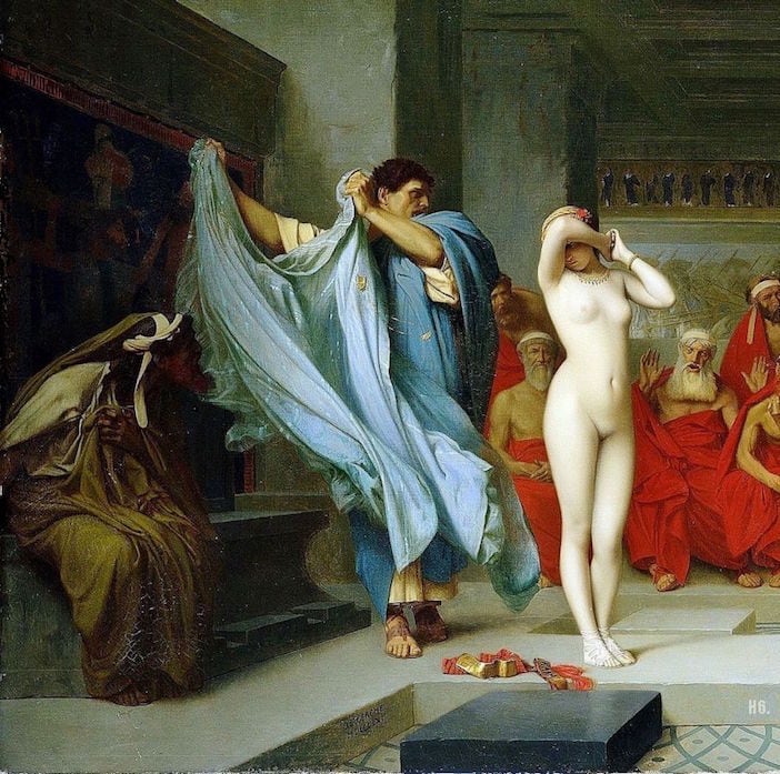 Phryne revealed before the Areopagus. 1861. Jean Leon Gerome.