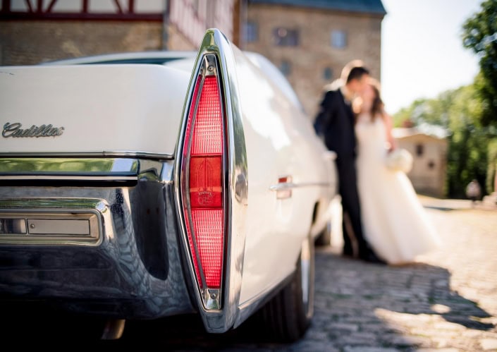weißer Cadillac BJ 1971 als Hochzeitsauto weißer Cadillac BJ 1971 als Hochzeitsauto