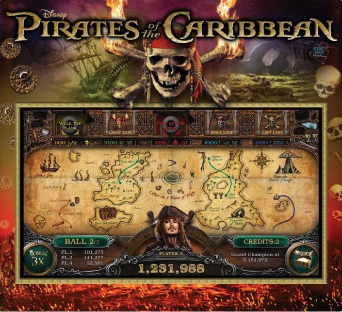 Pirates of the Caribbean JJP Backglass Pirates of the Caribbean JJP Backglass