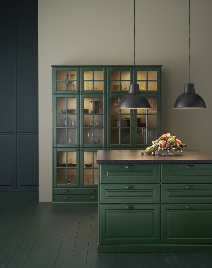 Cucina in stile rustico Verde sottobosco