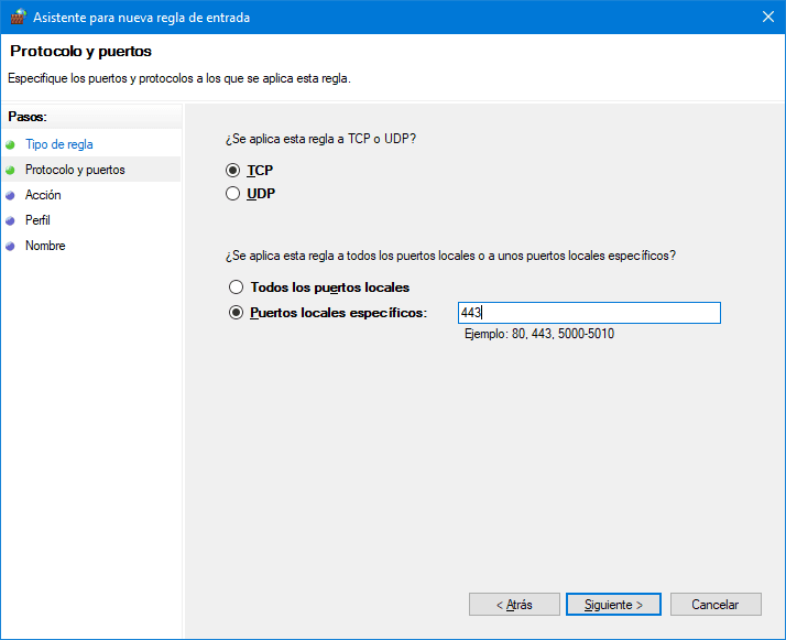 Asistente de Firewall de Windows