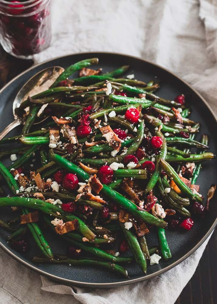Green Beans With Cranberries Bacon And Goat Cheese
