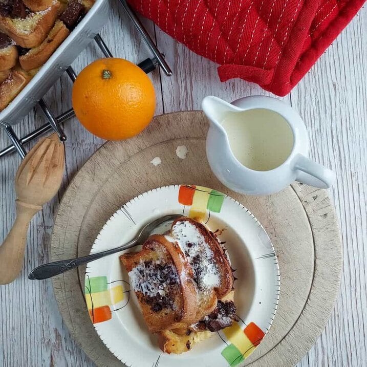 Chocolate Orange Bread and Butter Pudding made gluten free by Glutarama