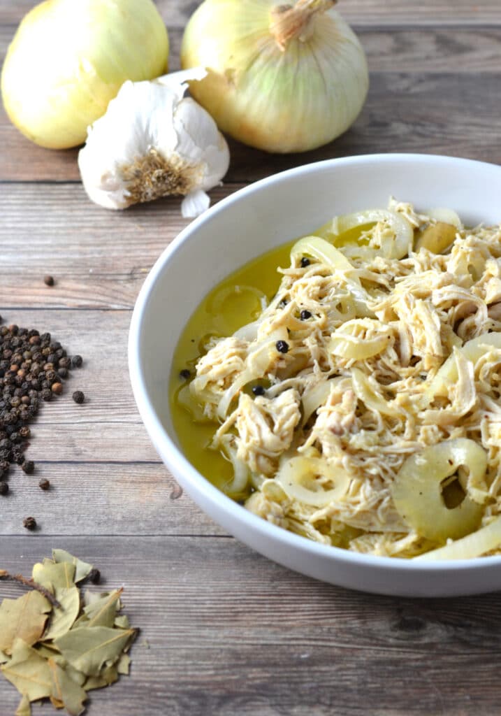 Pollo En Escabeche (Puerto Rican Pickled Chicken) | Delish D'Lites