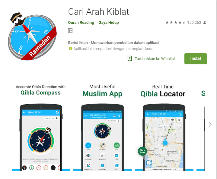 Aplikasi Wajib Bulan Puasa Ramadhan, Sebagai Pengingat, dan Mempermudah Ibadahmu Di Bulan Suci 4 Aplikasi Penunjuk Kiblat