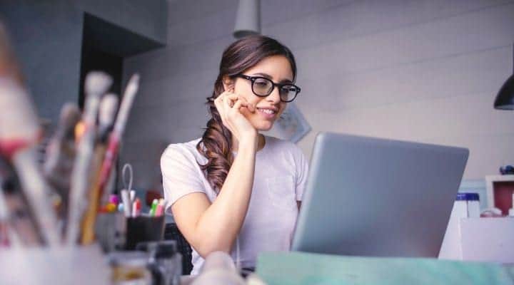 Person freelancing from home. Person freelancing from home.