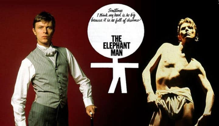 Extended footage of David Bowie as The Elephant Man @Dangerous Minds 1 David Bowie as The Elephant Man
