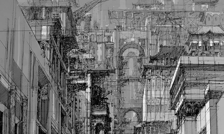 Infinite Cities Take Shape in Imagined Architectural Drawings by JaeCheol Park 1 Infinite Cities