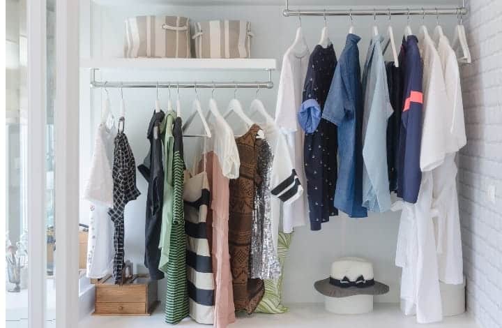 A neat and tidy decluttered closet