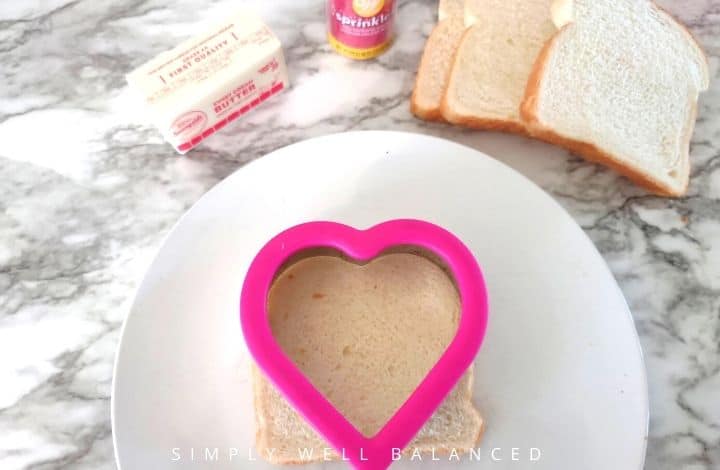Use a heart shaped cookie cutter to remove crust from bread