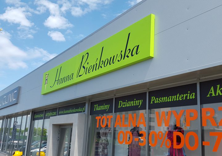 Kaseton reklamowy wykonany z dibondu