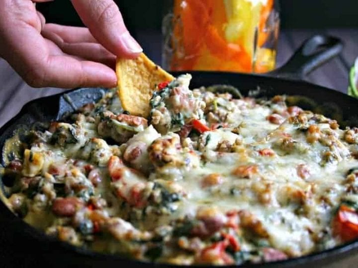 Sausage, Bean, and Spinach Dip