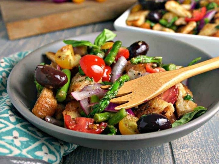 Grilled Asparagus Panzanella Salad
