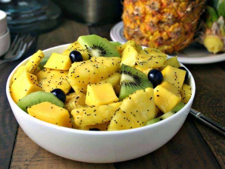 Tropical Fruit Salad with Honey Lime Dressing