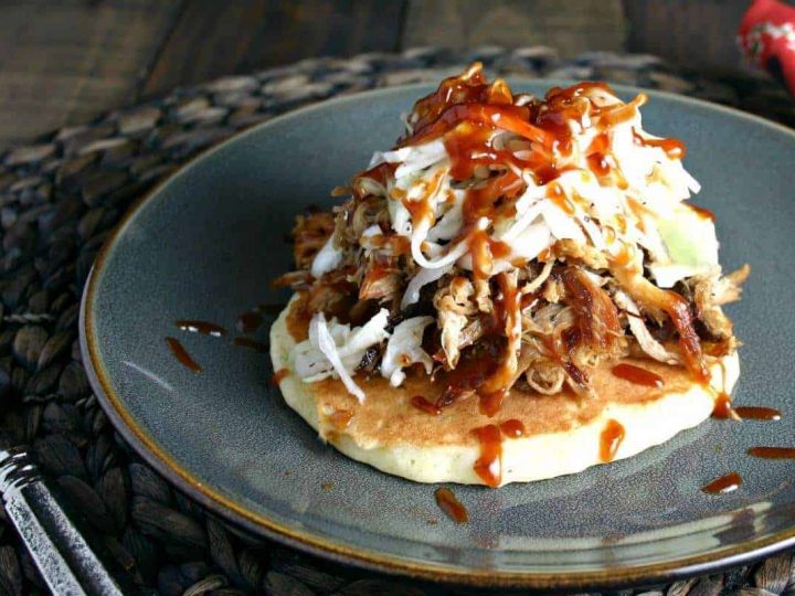 Redneck Tacos {pulled pork + hoecakes}