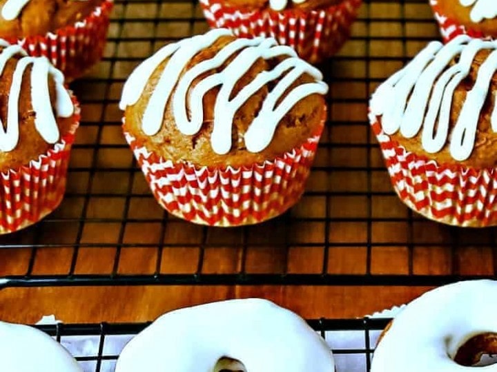 Pumpkin Spice Muffins and Donuts with Cream Cheese Glaze