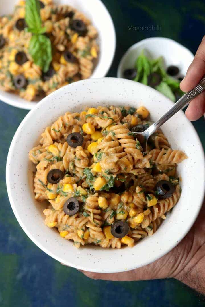 Easy Vegan Pumpkin Sauce Pasta Recipe Masalachilli A Complete Vegetarian Food Experience Steamed and mashed red pumpkin is blended with an assortment of ingredients. easy vegan pumpkin sauce pasta recipe