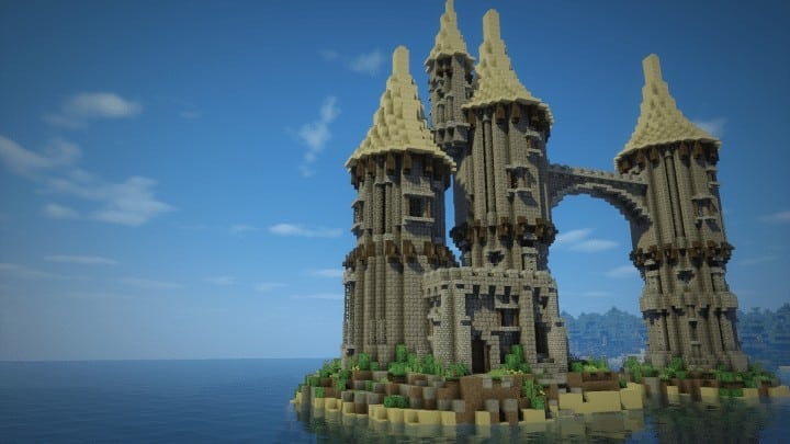 how to build a fantasy island castle – minecraft building inc