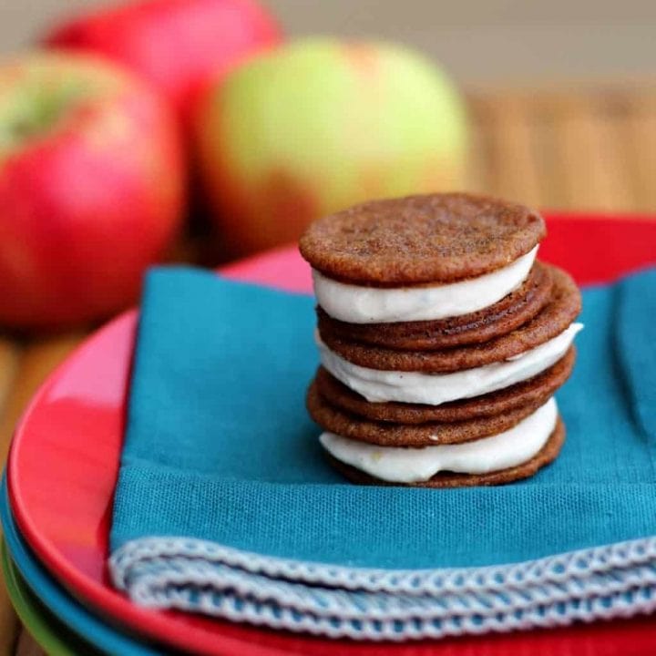 Ginger Sandwich Cookies with Apple Butter Cream Filling