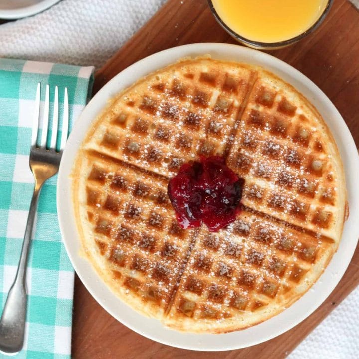 Overnight Belgian-Style Yeast Waffles with #BreadBakers
