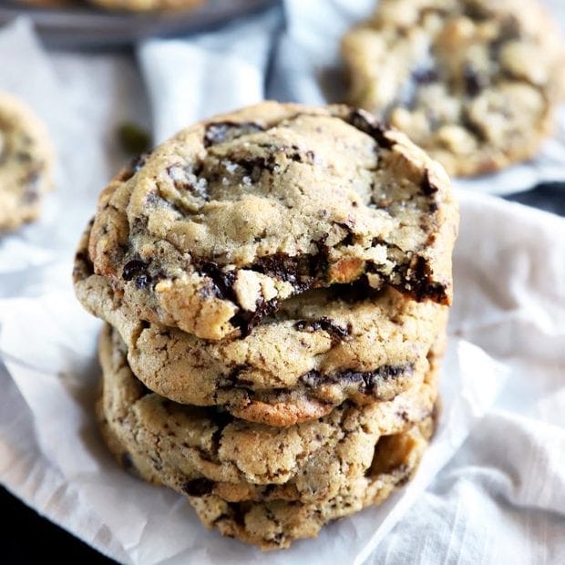 Sea Salt Pistachio Dark Chocolate Cookies