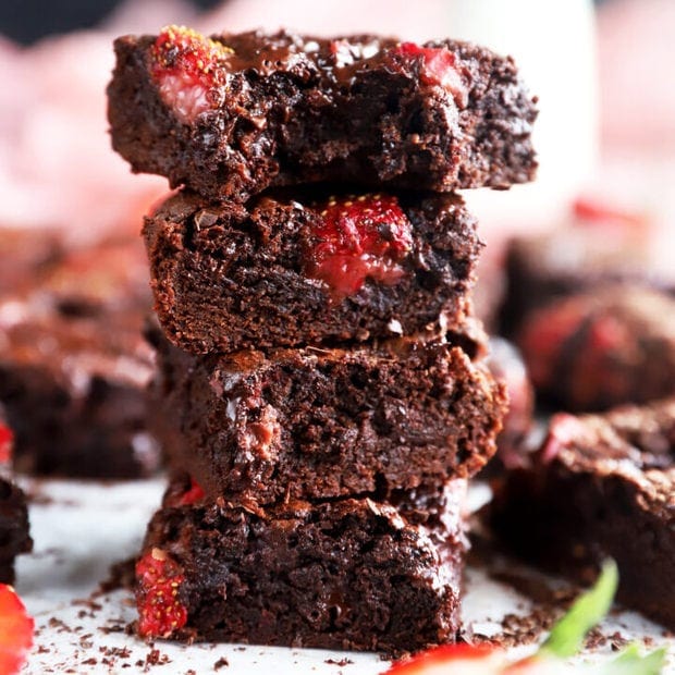Chocolate Covered Strawberry Brownies