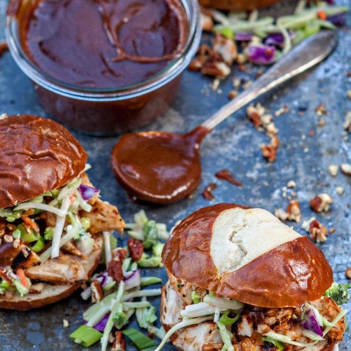 Honey Pecan BBQ Sauce Chicken Sliders