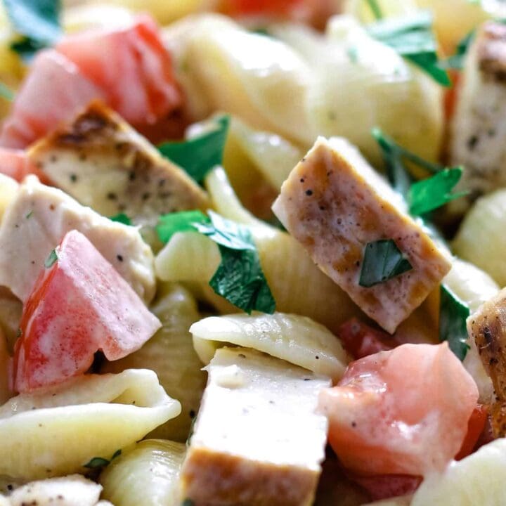 Grilled Chicken Ranch Pasta Salad