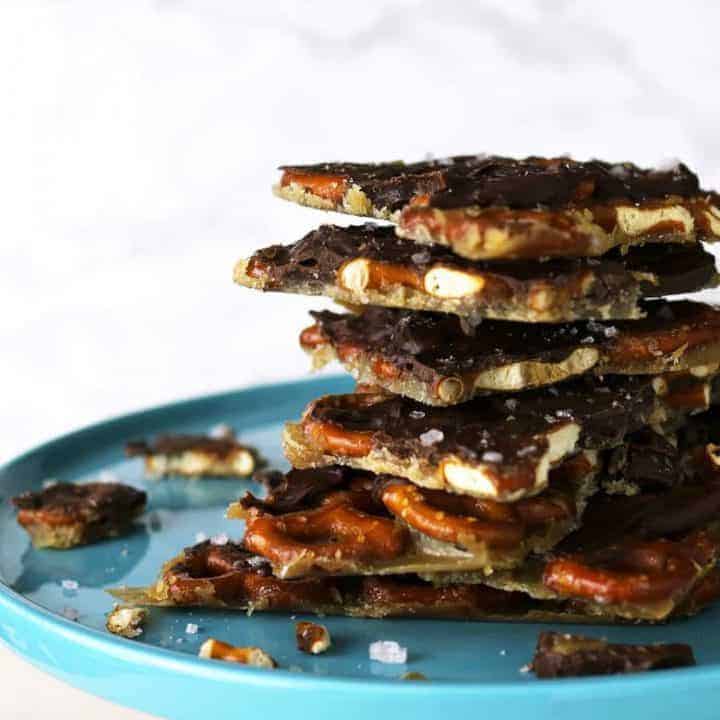 Salted Caramel Chocolate Pretzel Bark