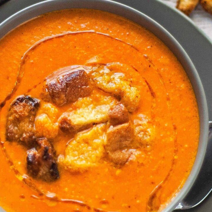 Brie Roasted Red Pepper Soup