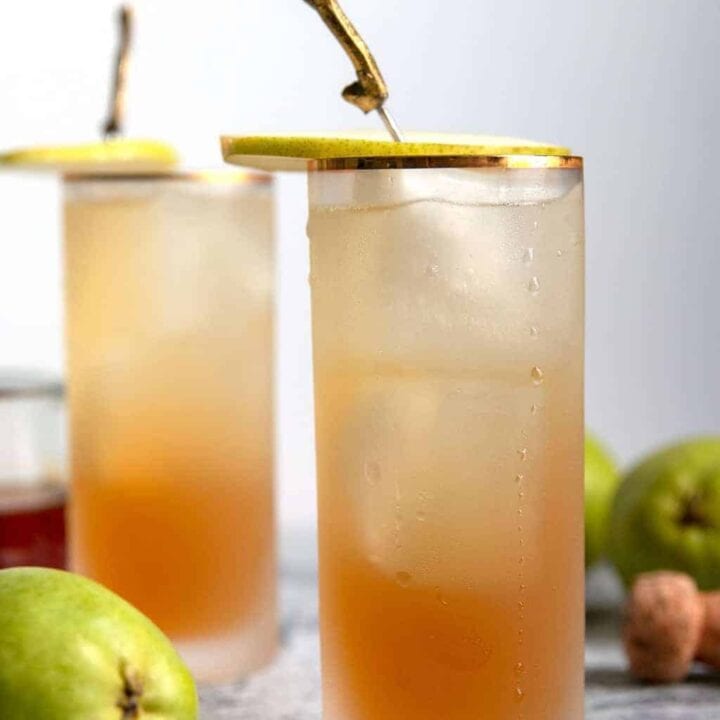 Sparkling Bourbon Pear Cocktail