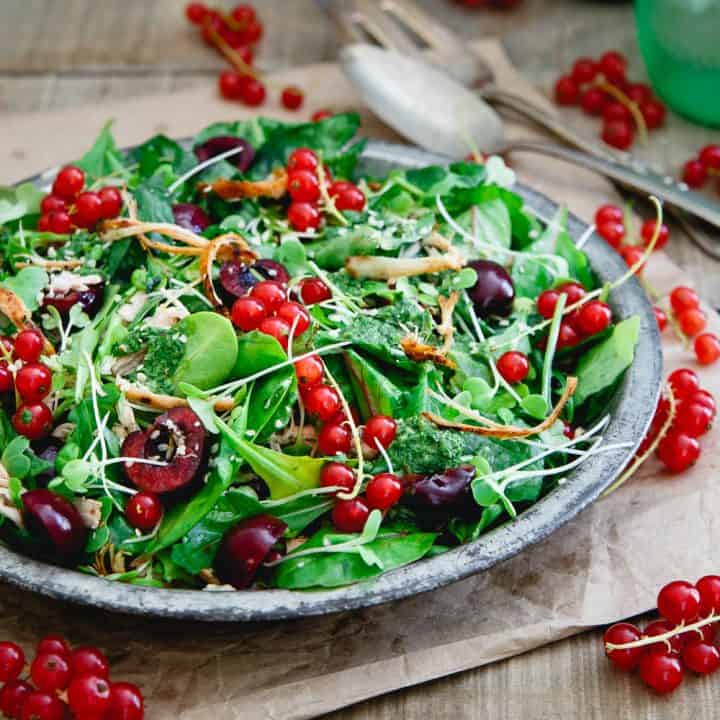 Baby Kale Chicken Cherry Salad