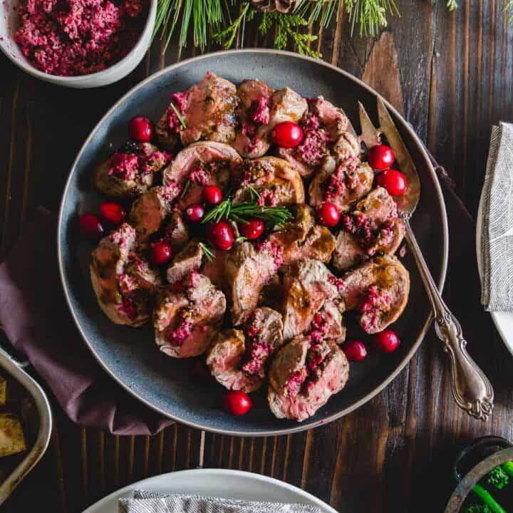 cranberry pesto stuffed lamb