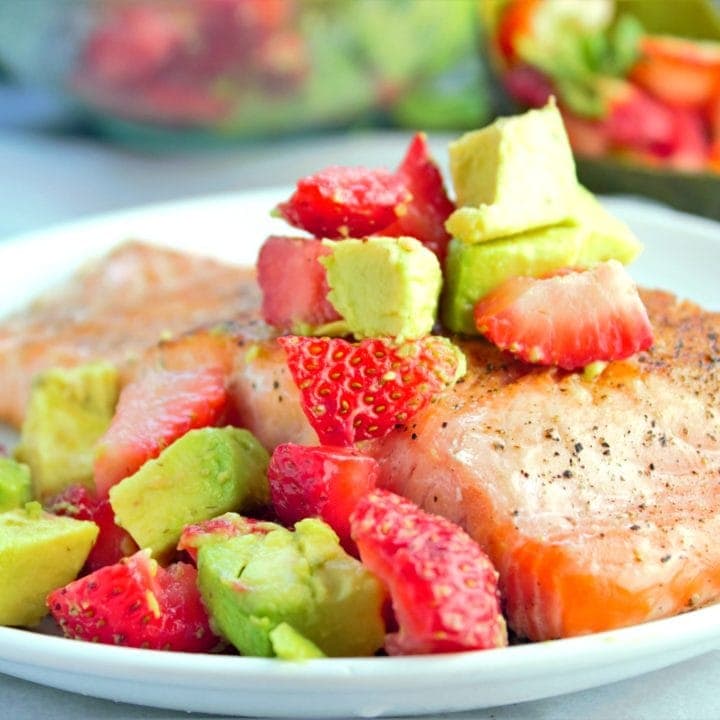 Pan Seared Salmon with Strawberry Avocado Salsa