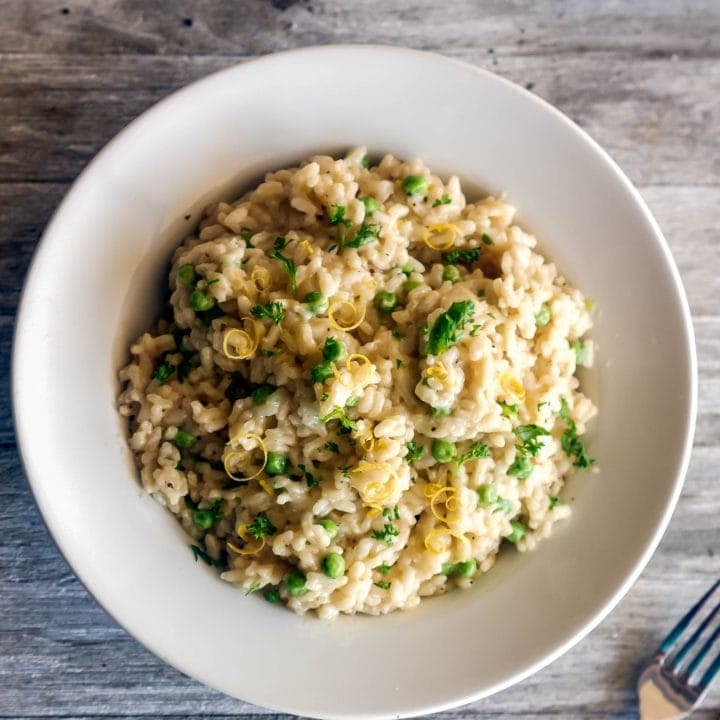 Lemon Parmesan Risotto with Peas
