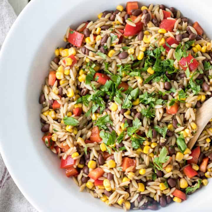 Orzo Pasta Salad with Black Beans and Corn
