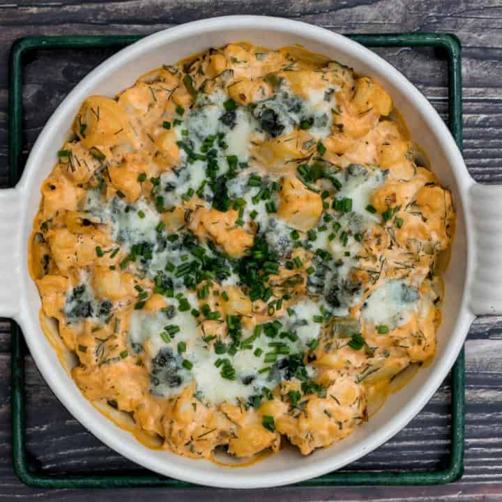 Buffalo Cauliflower Dip with Fresh Herbs
