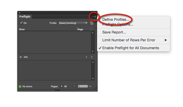 define preflight profiles in indesign